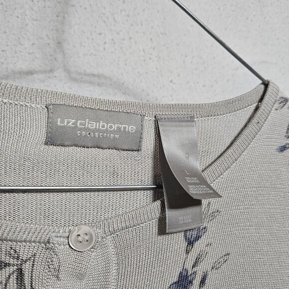 Vintage Liz Claiborne Collection Floral Silk cardigan, Size L, Feminine Demure - Picture 2 of 8